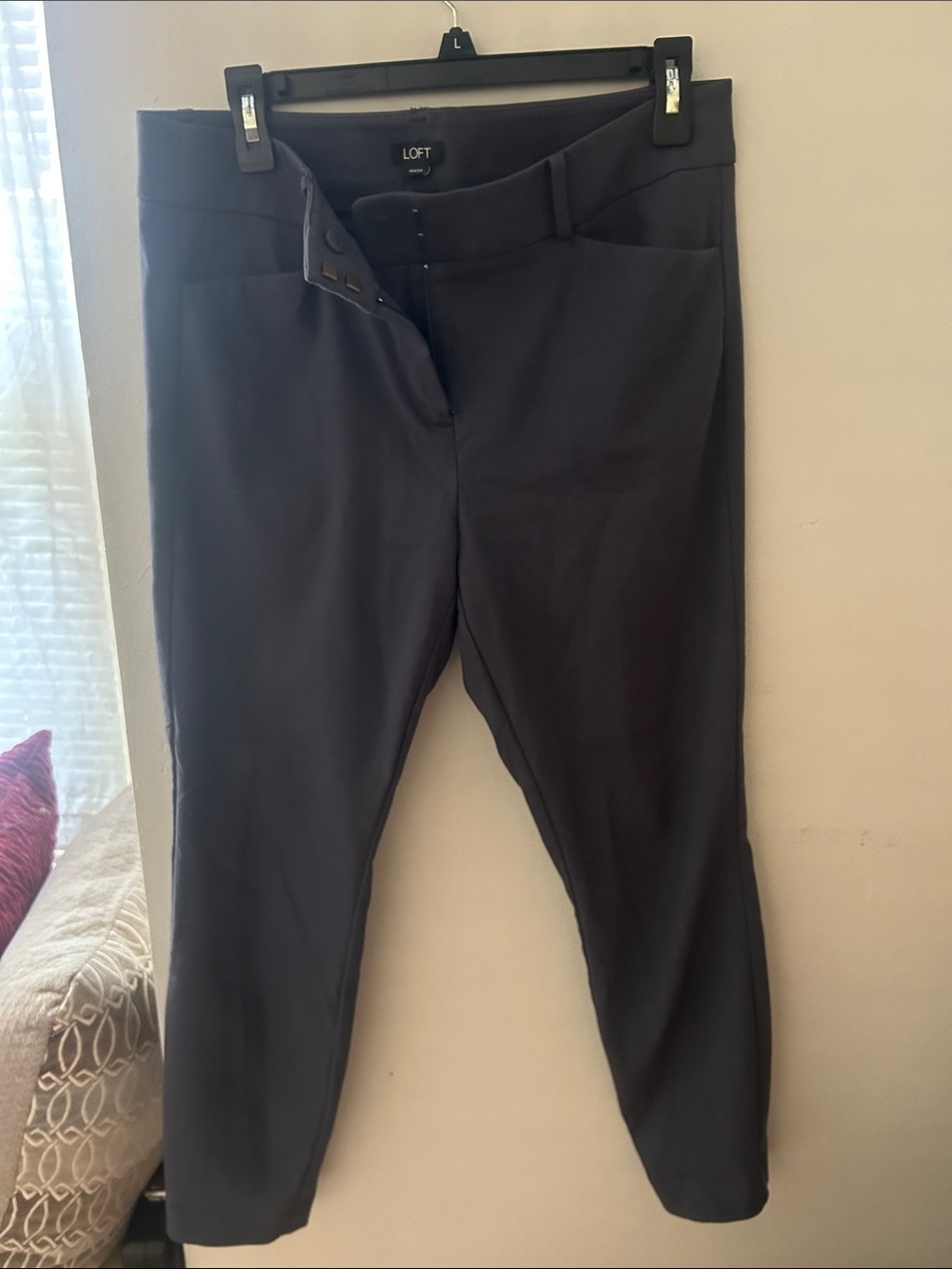 LOFT Navy Blue Slim Cropped Dress Pants